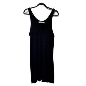 FREE PEOPLE BEACH Black Tank Ribbed Knit Cover Up, Sz M
